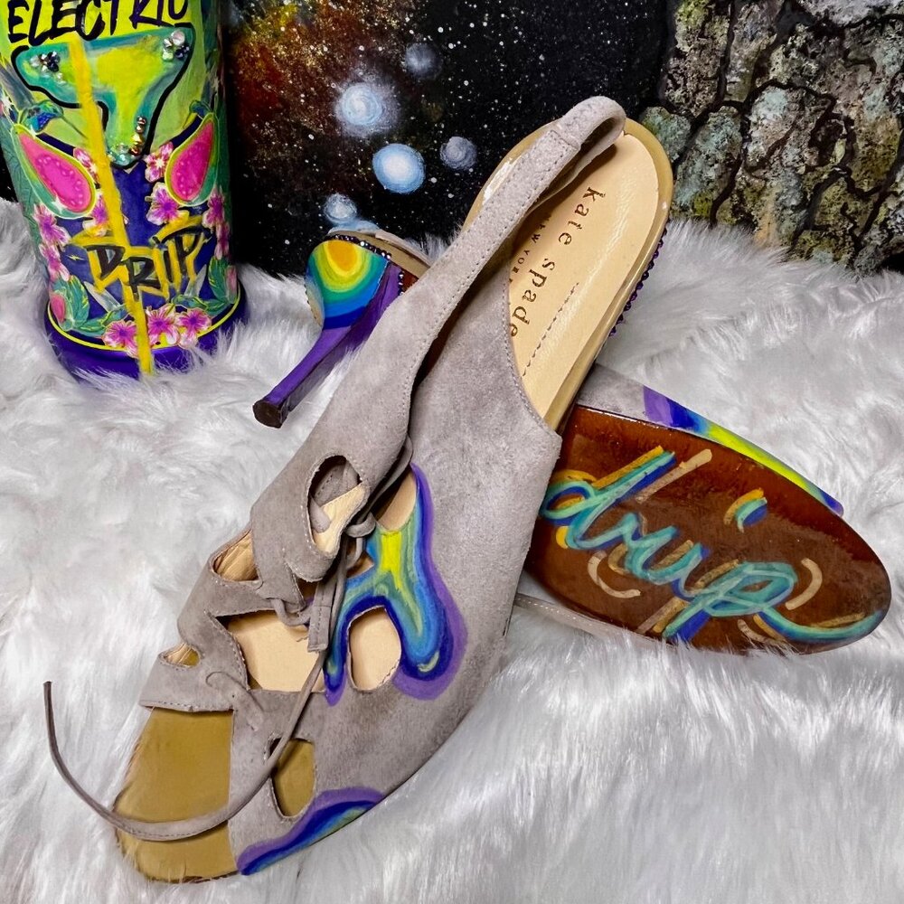 Cosmic Kitty Suede Heels by Drip Creations - Custom Kate Spade